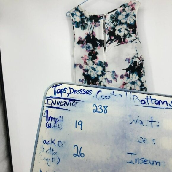 NWT Jacqueline Dr Yong white Floral fantasy Watercolor tank top 36 - Picture 12 of 13